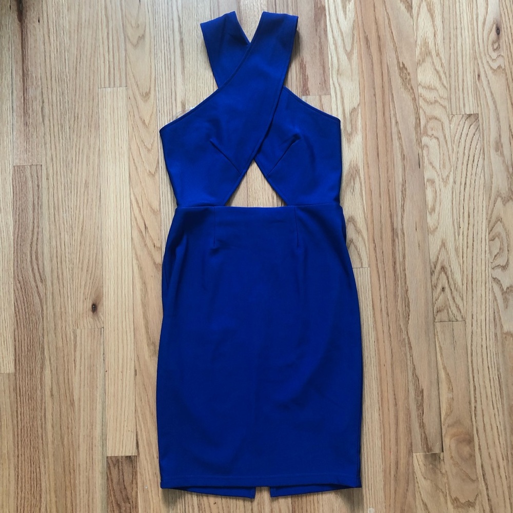 Nasty Gal NWT Royal Blue Crisscross Dress XS